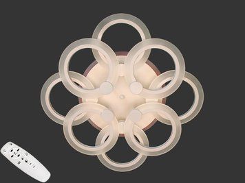 Сучасна якісна LED люстра з димером та RGB підсвічуванням, 110W, біла A8022/4+4CF LED RGB dim фото