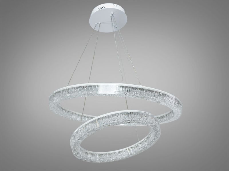 Підвісна LED люстра кільця 82 Вт 25108/600+400WH dimmer фото