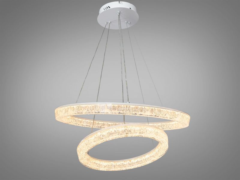 Підвісна LED люстра кільця 82 Вт 25108/600+400WH dimmer фото