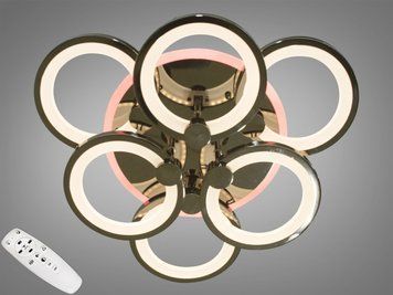 Стельова люстра з диммером і LED підсвічуванням, колір чорний хром, 85W 8022/3+3BHR 3col dim фото