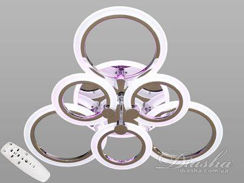 Стельова люстра з пультом, диммером і LED підсвічуванням, 110W, хром AD8022/3+3G 3col dim фото