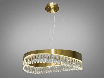 Вишукана кришталева світлодіодна люстра потужністю 25 Вт, колір золото W8826-600HR фото
